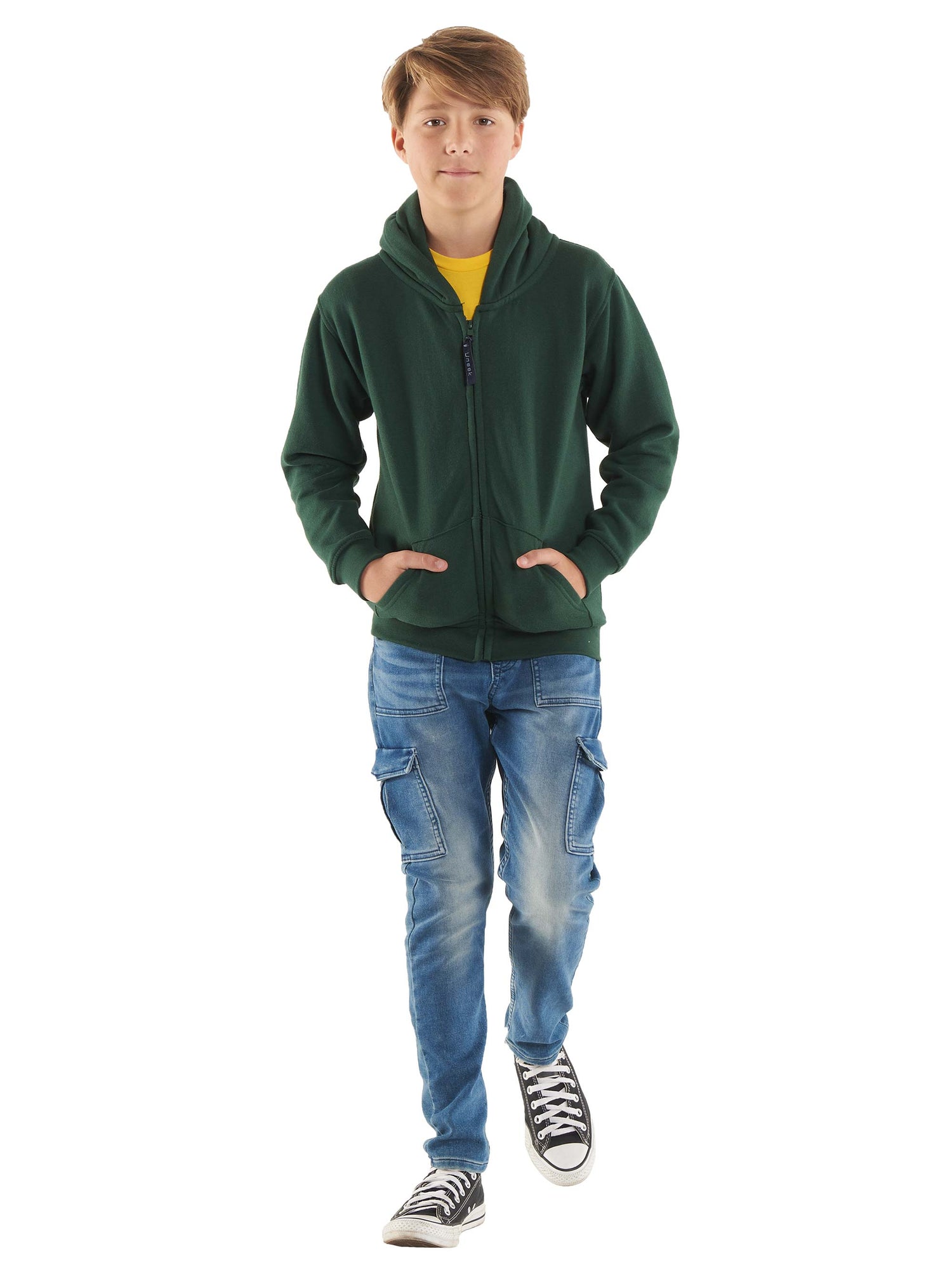 Childrens Classic Full Zip Hooded Sweatshirt | Red