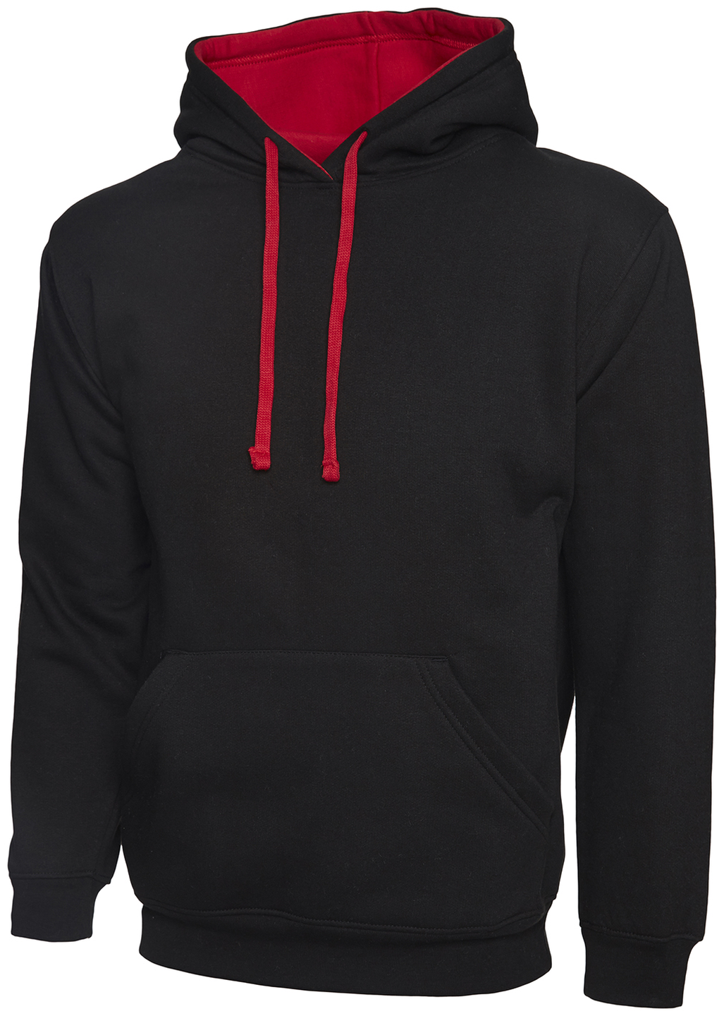 Contrast Hooded Sweatshirt  | Black/Red