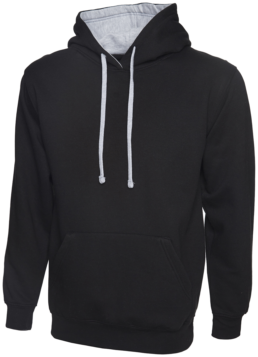 Contrast Hooded Sweatshirt  | Black/Heather Grey