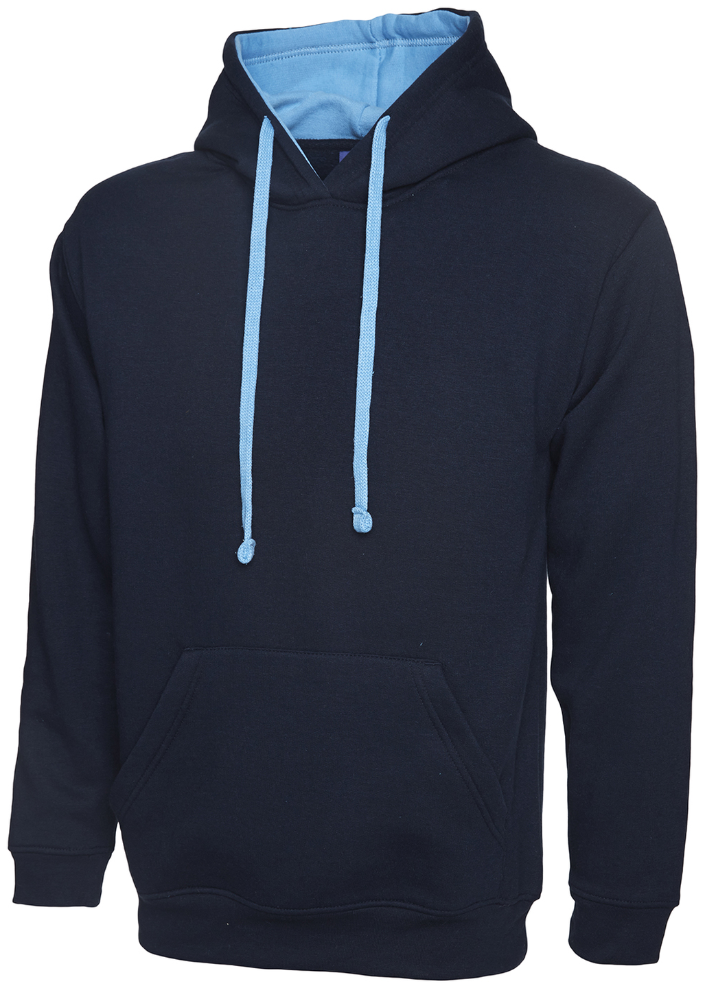 Contrast Hooded Sweatshirt  | Navy/Sky