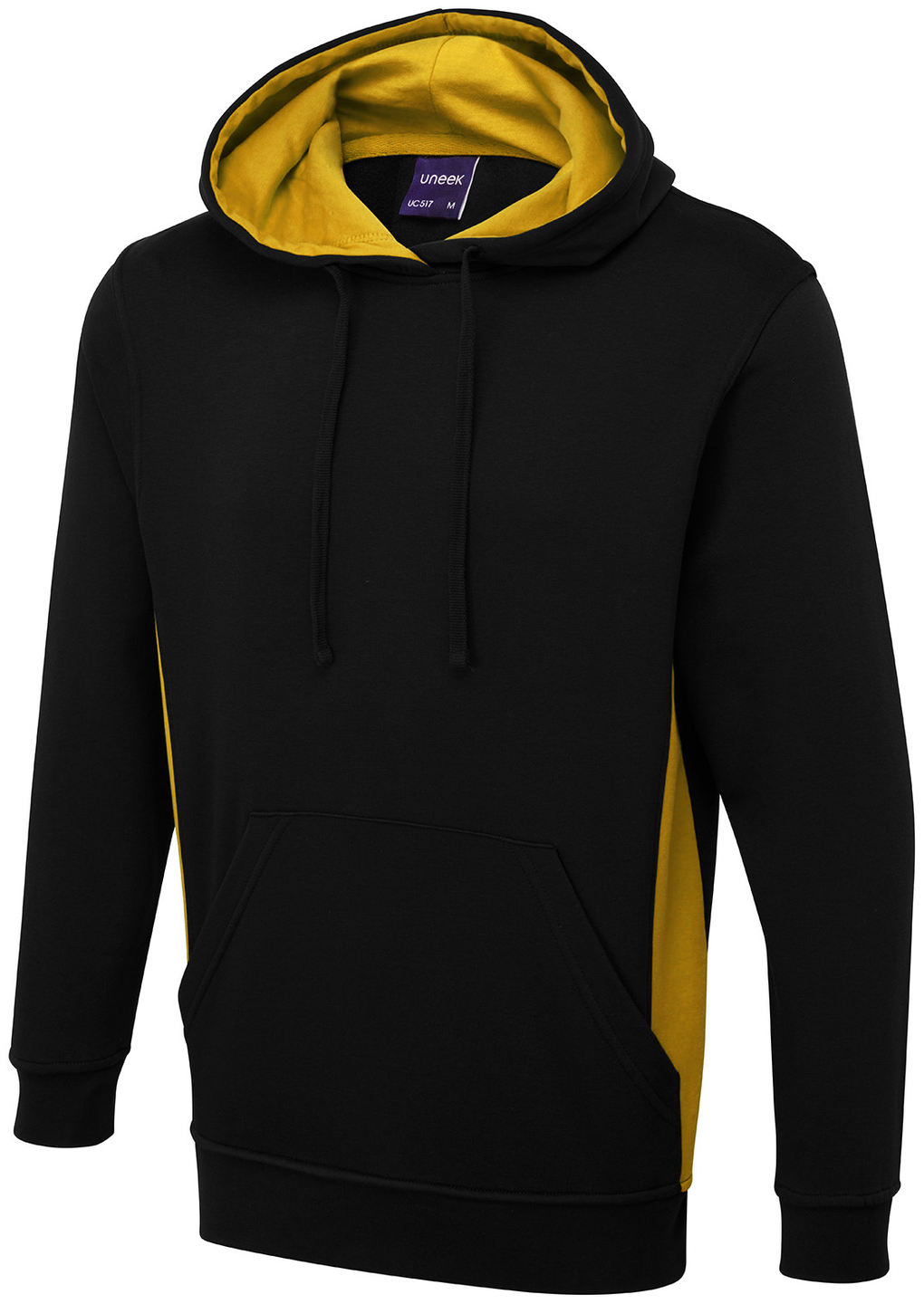 Two Tone Hooded Sweatshirt | Black/Yellow