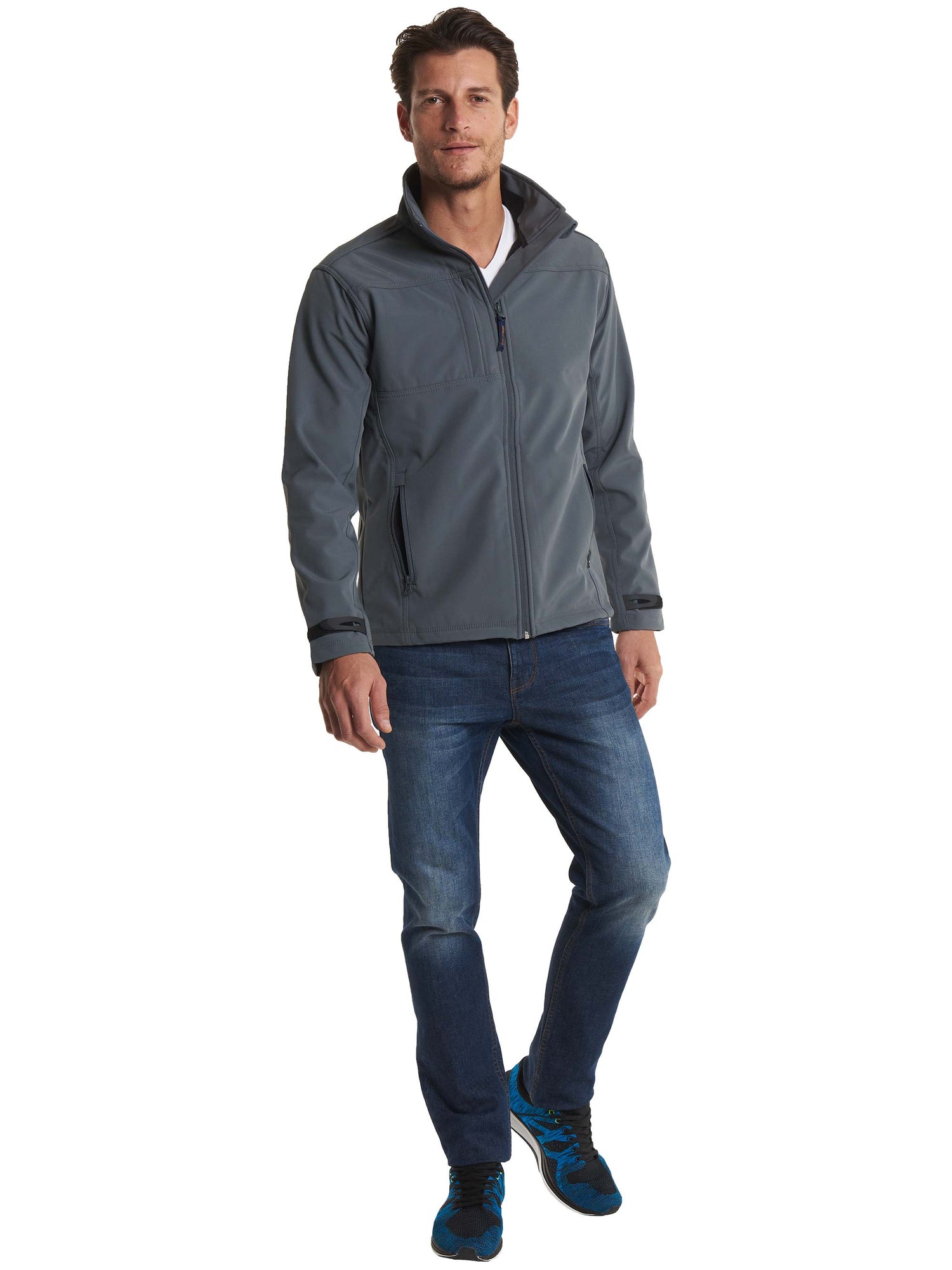 Deluxe Full Zip Soft Shell Jacket | Light Grey