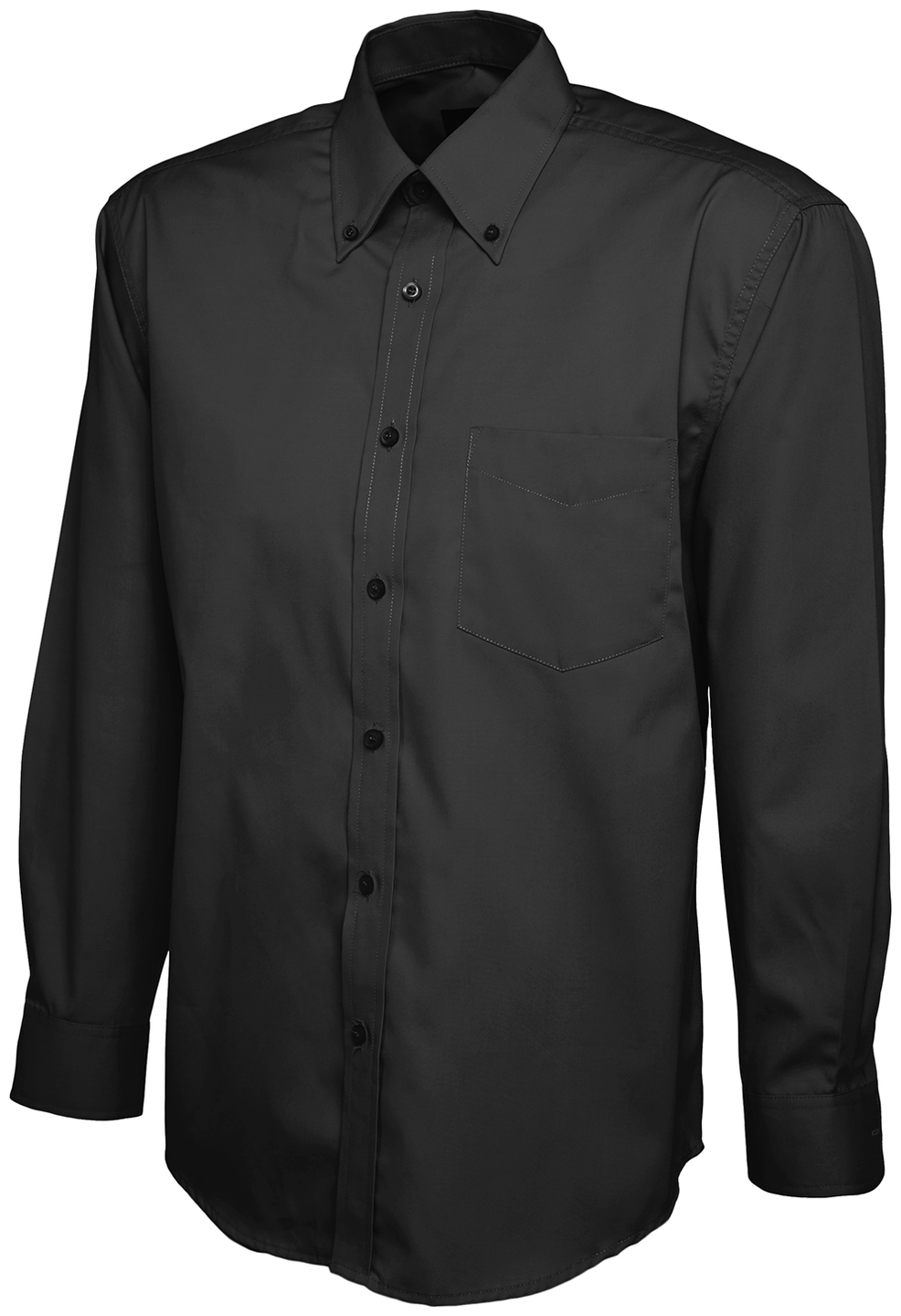 Mens Pinpoint Oxford Full Sleeve Shirt | Black