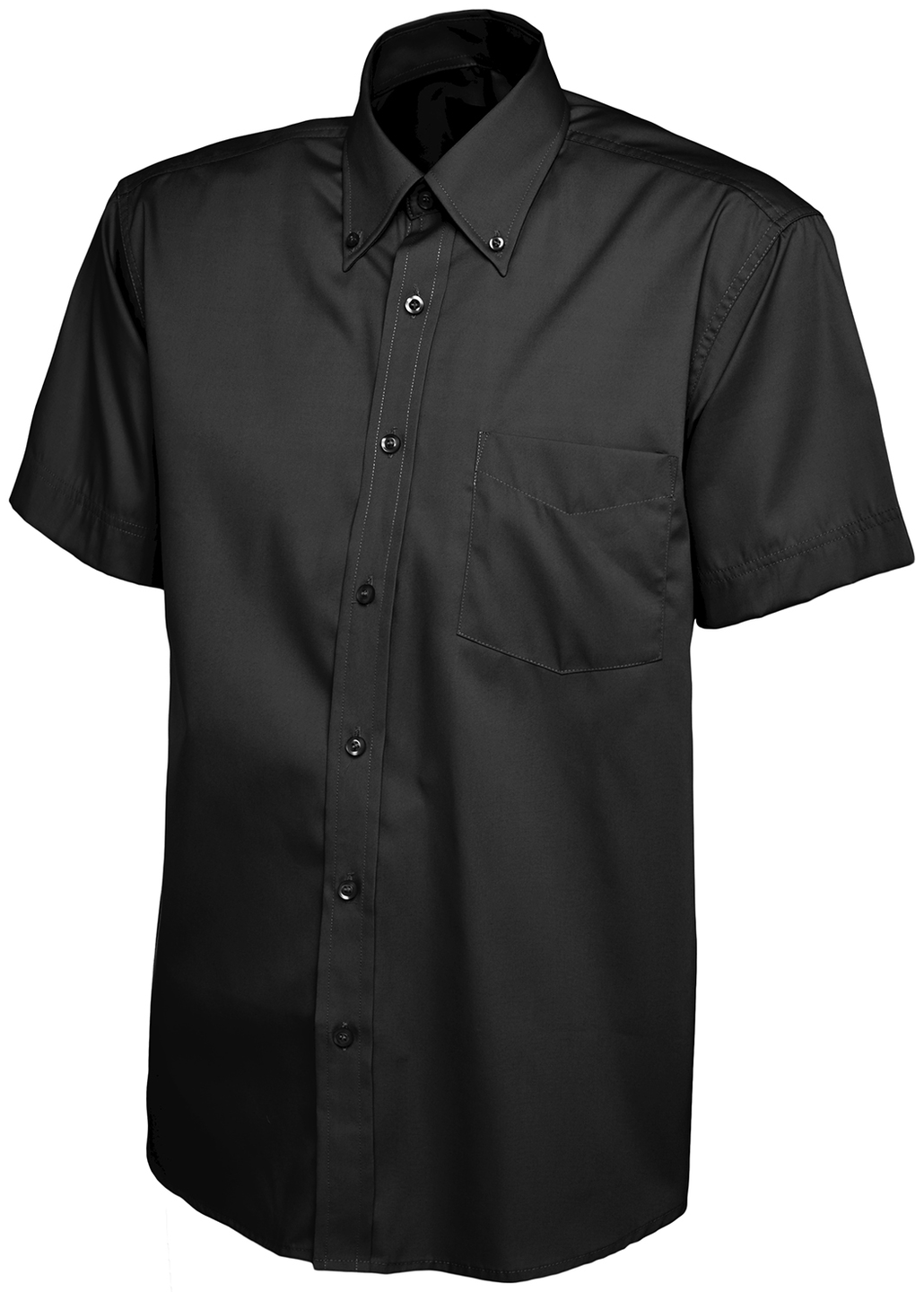 Mens Pinpoint Oxford Half Sleeve Shirt | Black