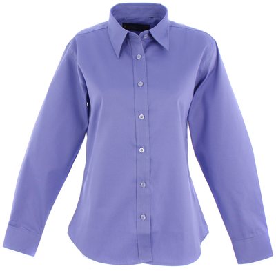 Ladies Pinpoint Oxford Full Sleeve Shirt | Mid Blue