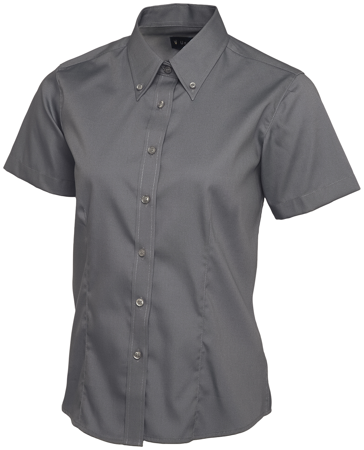 Ladies Pinpoint Oxford Half Sleeve Shirt | Charcoal