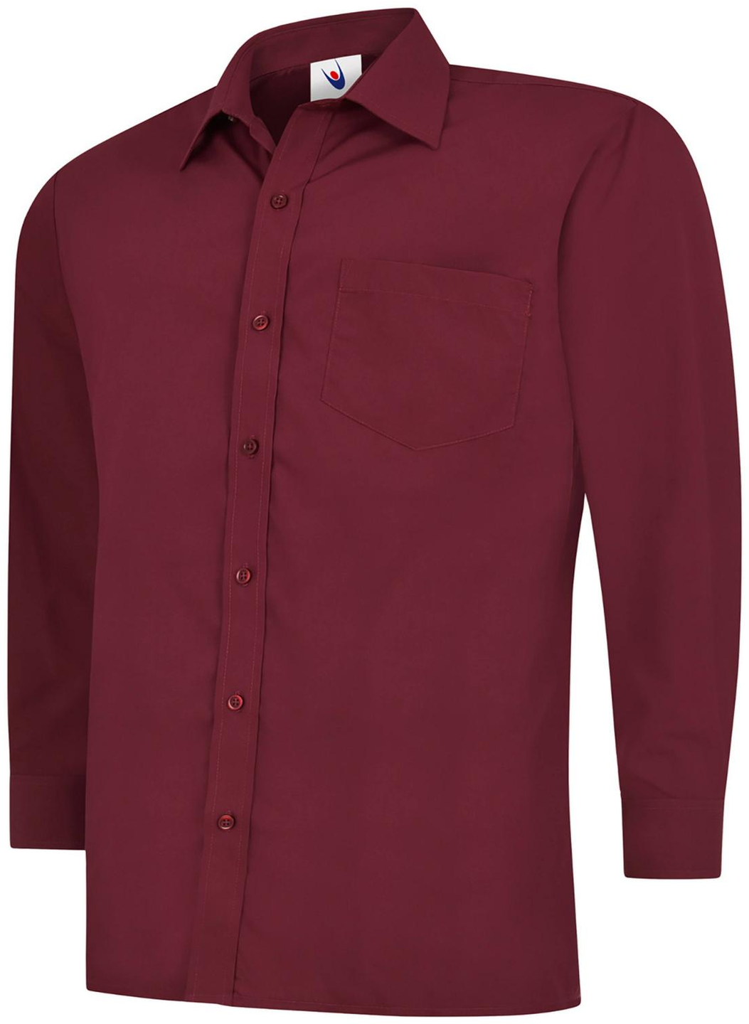 Mens Poplin Full Sleeve Shirt | Burgundy