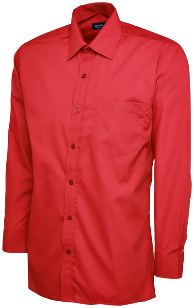 Mens Poplin Full Sleeve Shirt | Red