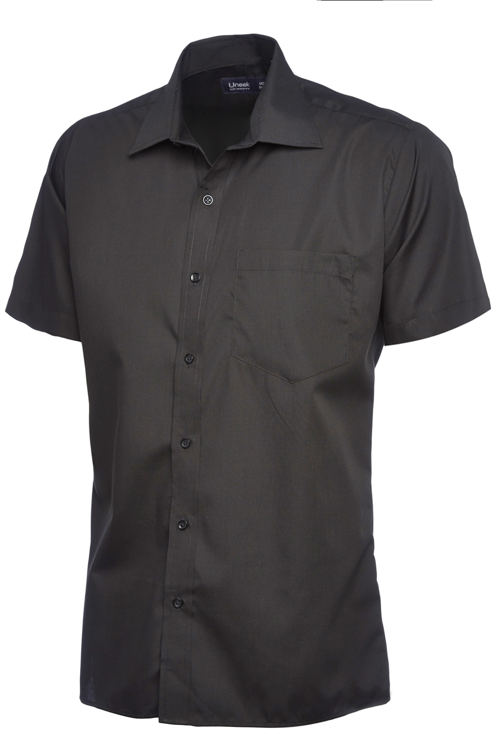 Mens Poplin Half Sleeve Shirt | Black