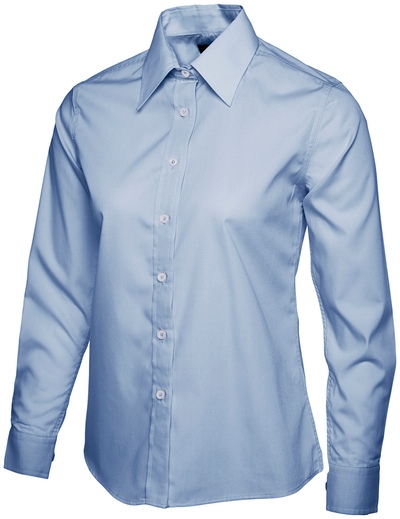 Ladies Poplin Full Sleeve Shirt | Light Blue