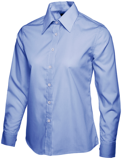 Ladies Poplin Full Sleeve Shirt | Mid Blue