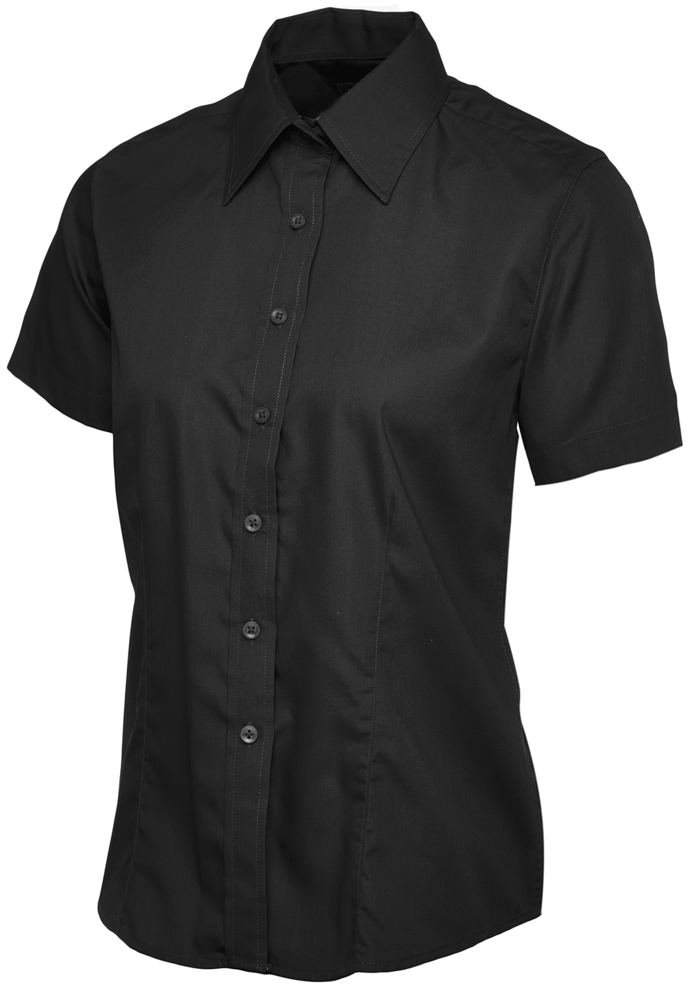 Ladies Poplin Half Sleeve Shirt | Black