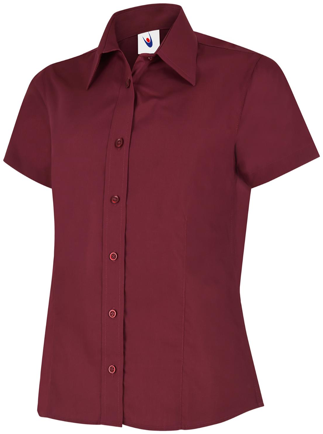 Ladies Poplin Half Sleeve Shirt | Burgundy