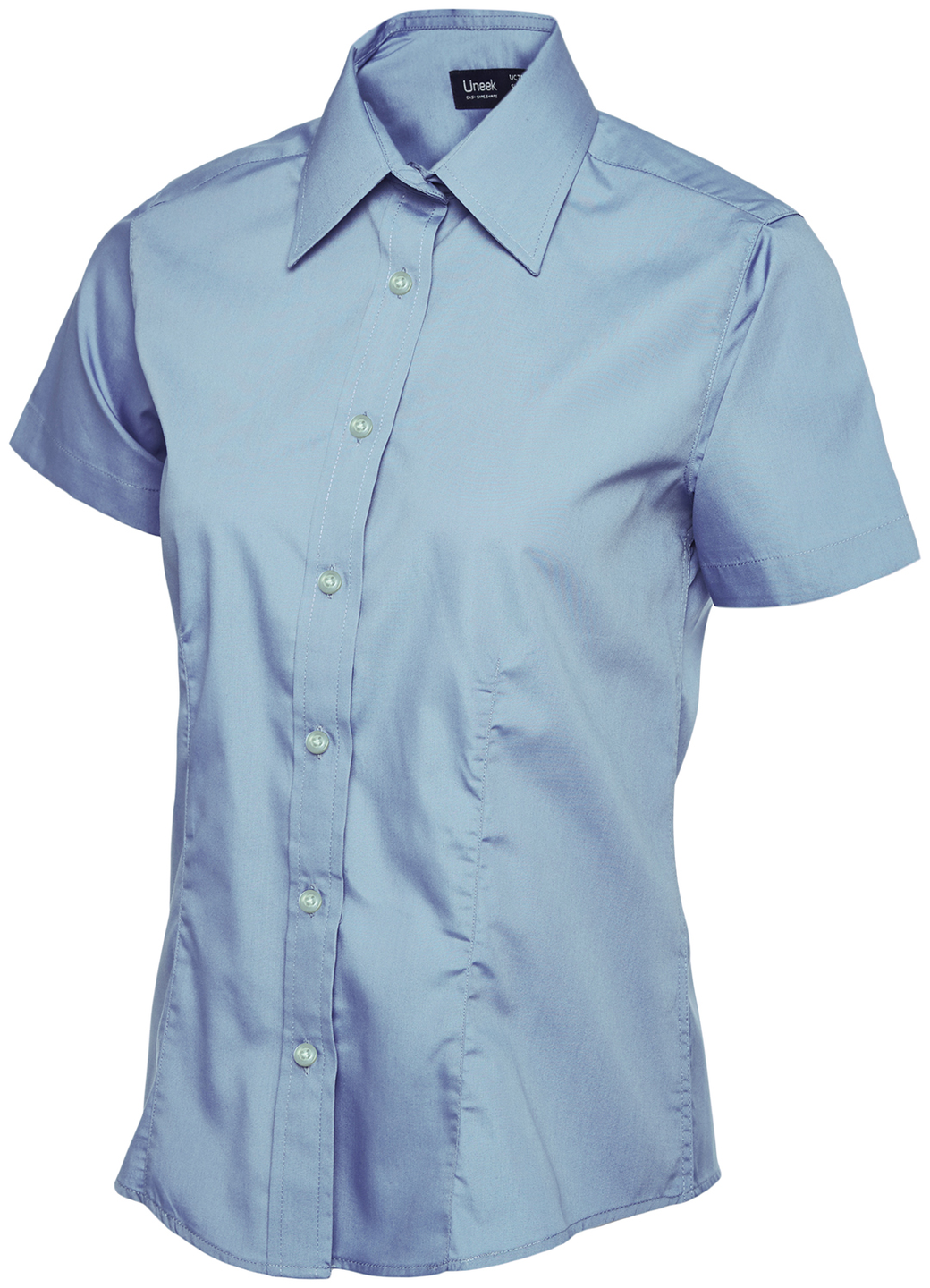 Ladies Poplin Half Sleeve Shirt | Light Blue
