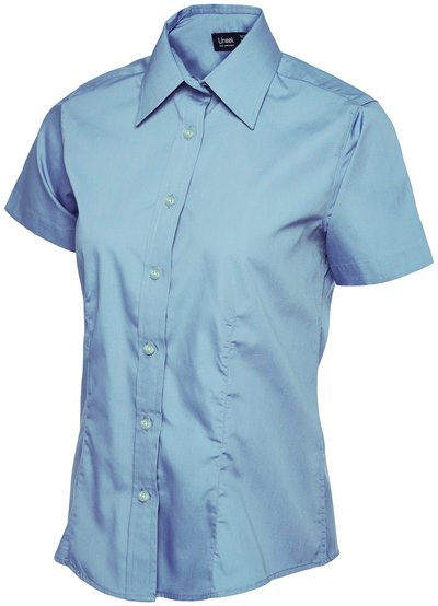 Ladies Poplin Half Sleeve Shirt | Light Blue