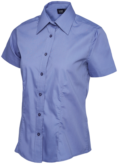 Ladies Poplin Half Sleeve Shirt | Mid Blue