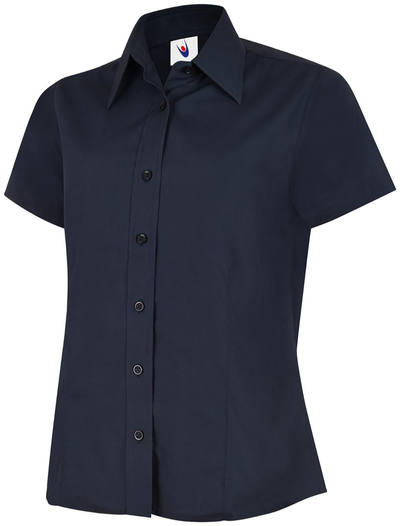 Ladies Poplin Half Sleeve Shirt | Navy
