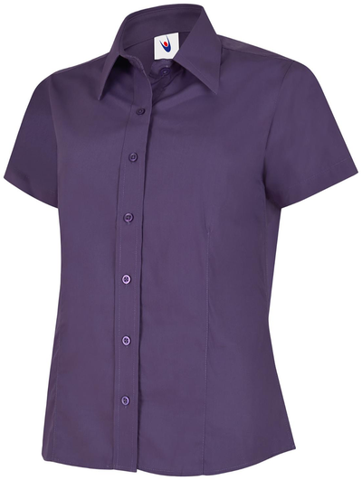 Ladies Poplin Half Sleeve Shirt | Purple