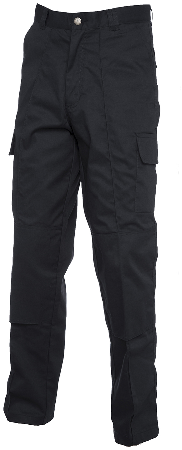 Cargo Trouser with Knee Pad Pockets Long | Black