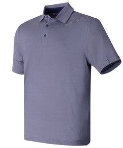 UA playoff 30 stripe polo LB  microstripe | midnight navy/white/midnight navy