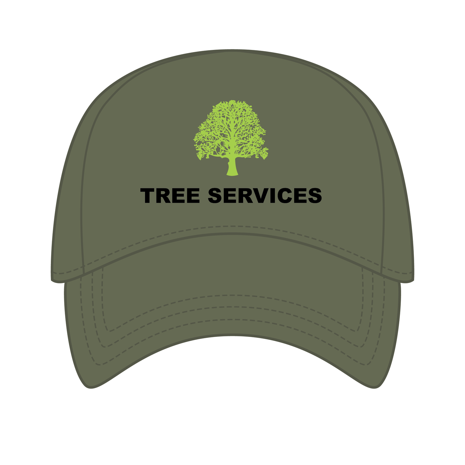 Tree Services | Snapback trucker | Olive Green/Black