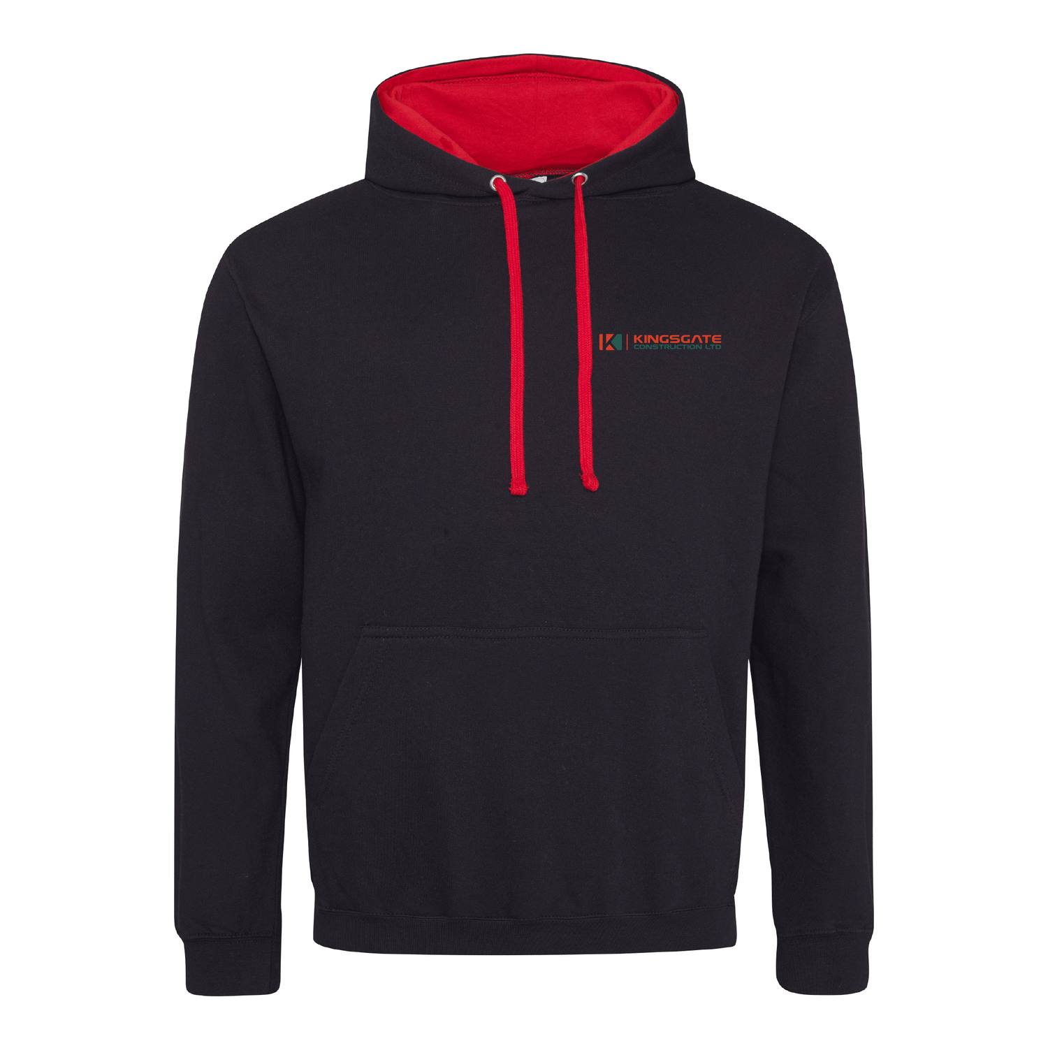 Kingsgate Construction - Varsity hoodie | Jet Black/Fire Red