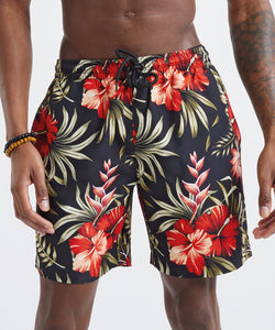 Mens swim shorts | black/red