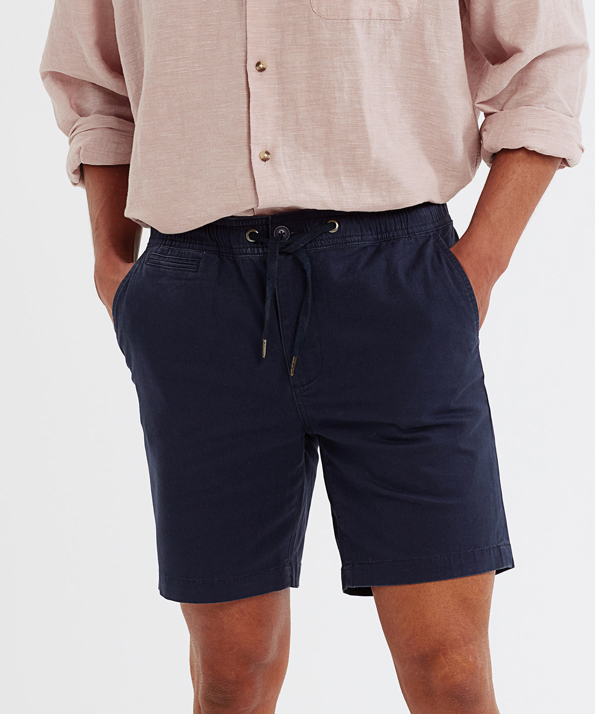 Mens drawstring chino shorts | black