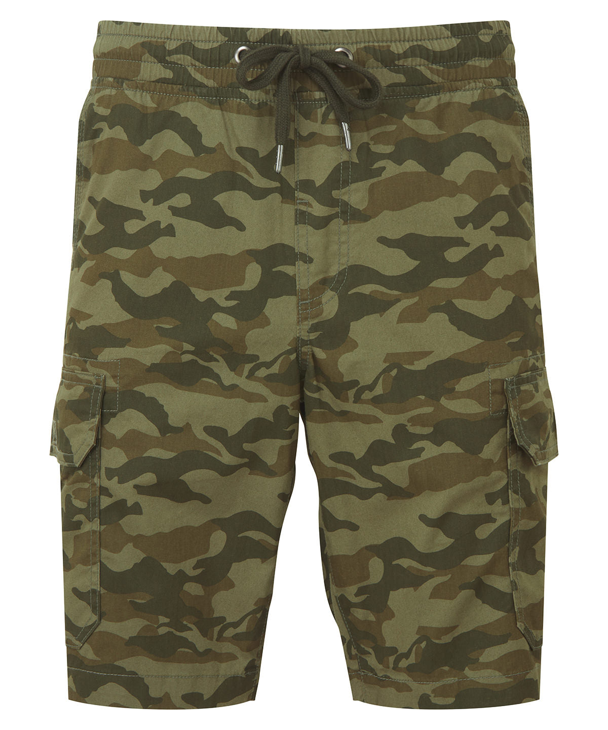 Mens camo cargo utility shorts | green