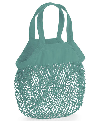 Organic cotton mini mesh grocery bag | Sage Green