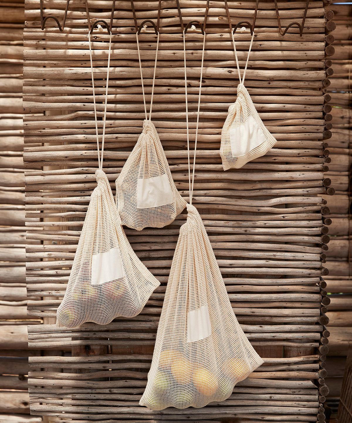 Organic cotton mesh sacks | natural