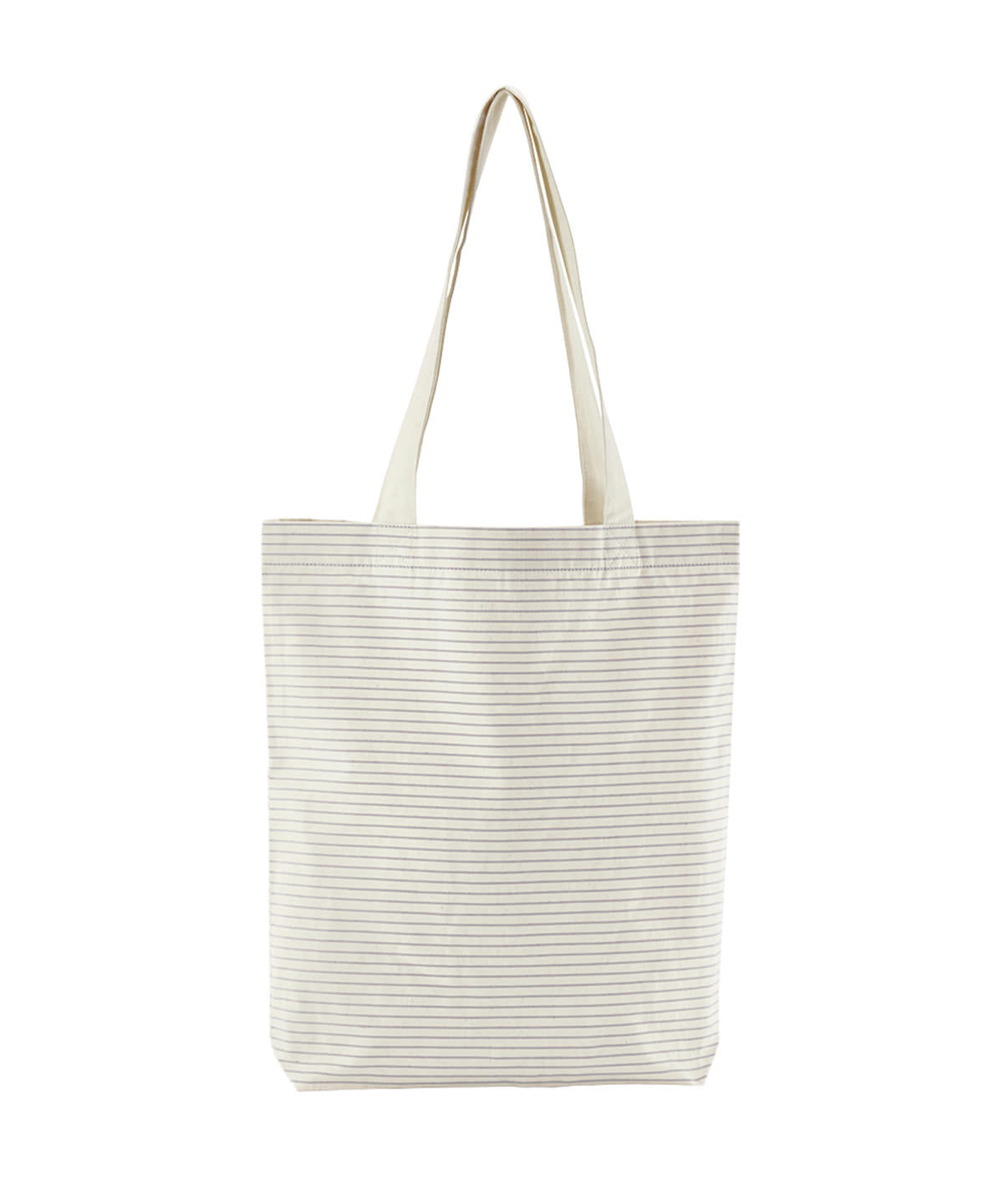 Striped organic cotton tote | grey/stripe