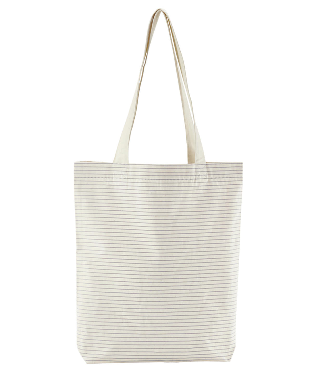 Striped organic cotton tote | grey/stripe