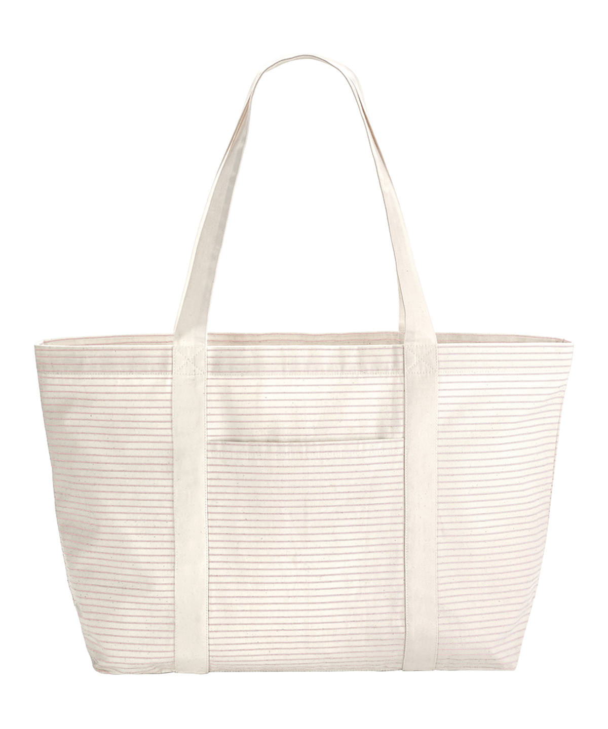 Striped organic cotton shopper | red/stripe