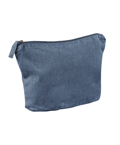 Garment-dyed accessory bag | vintage denim