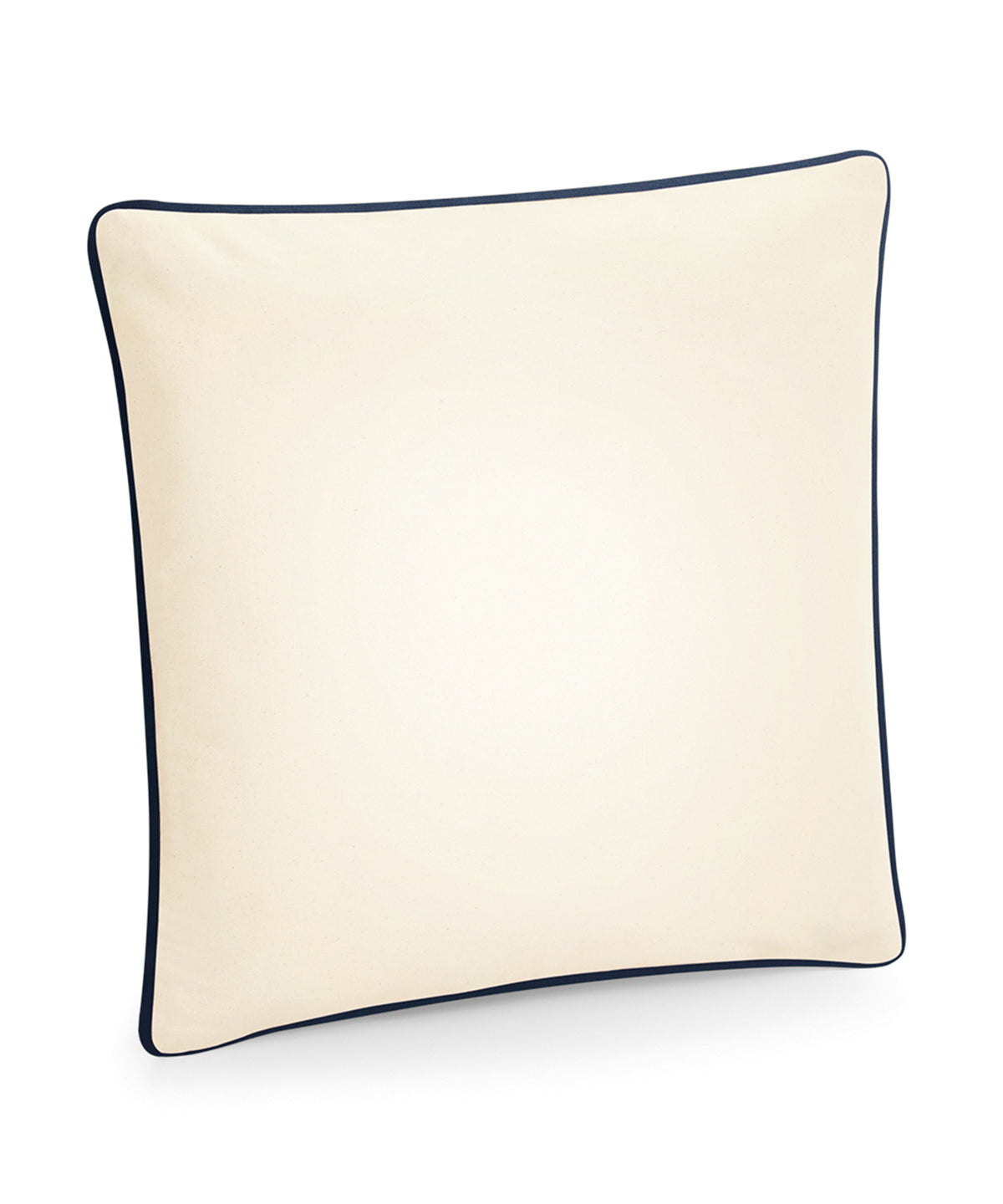 Fairtrade cotton piped cushion cover | natural/french navy