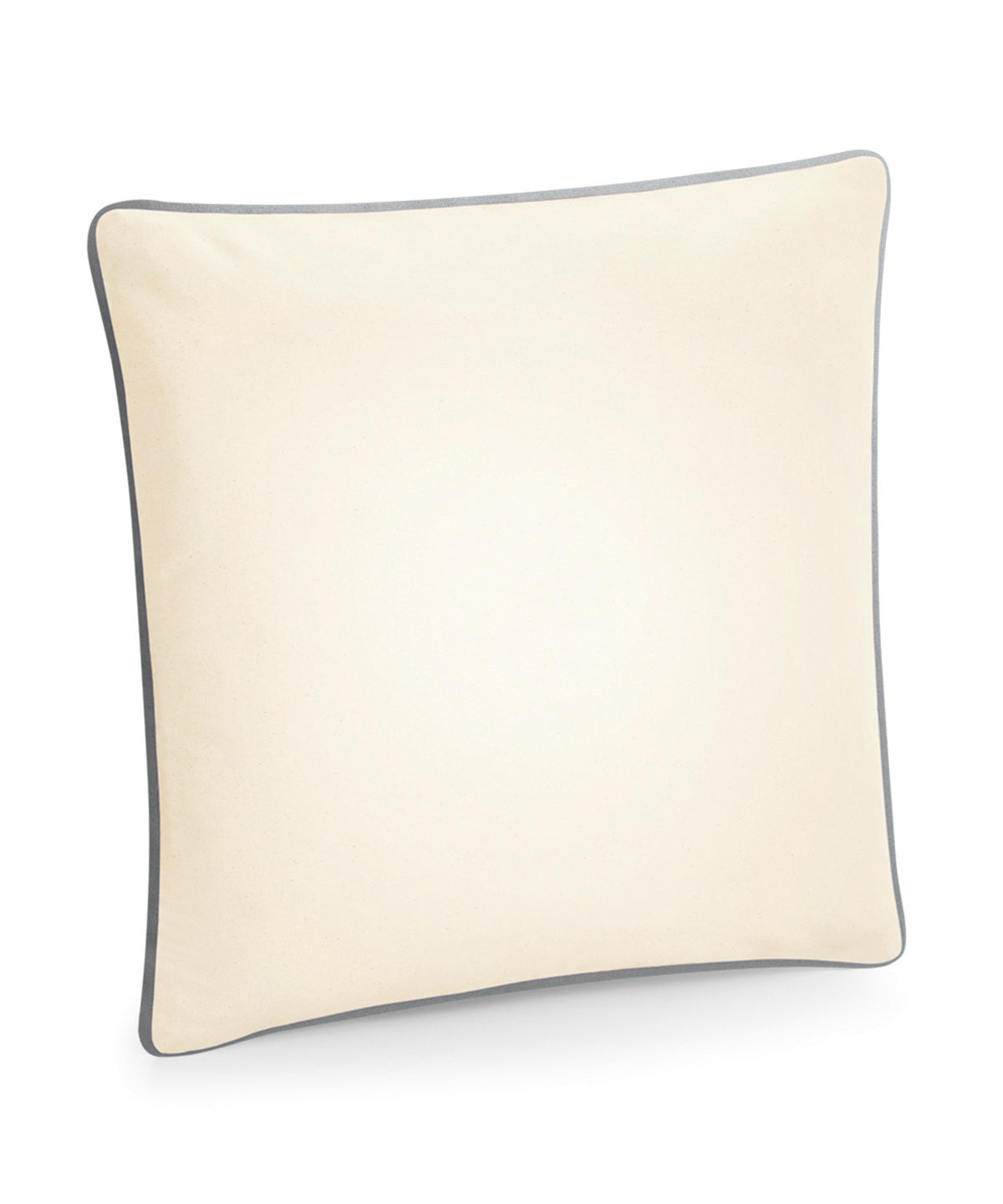 Fairtrade cotton piped cushion cover | natural/light grey