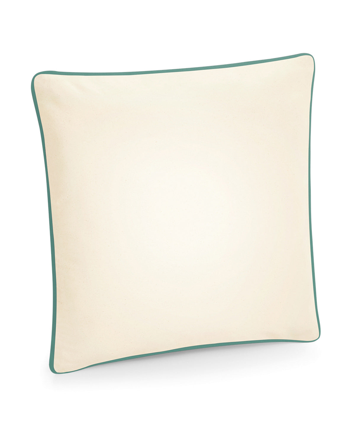 Fairtrade cotton piped cushion cover | natural/sage green