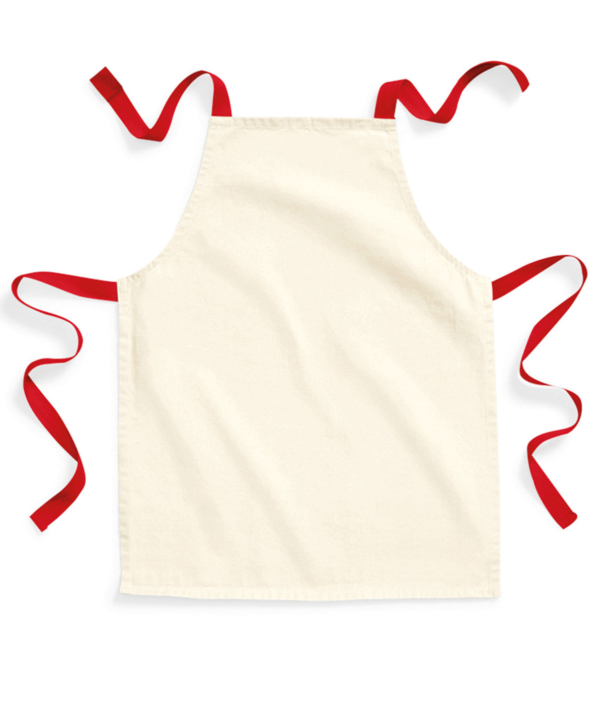 Fairtrade cotton junior craft apron | natural/classic red