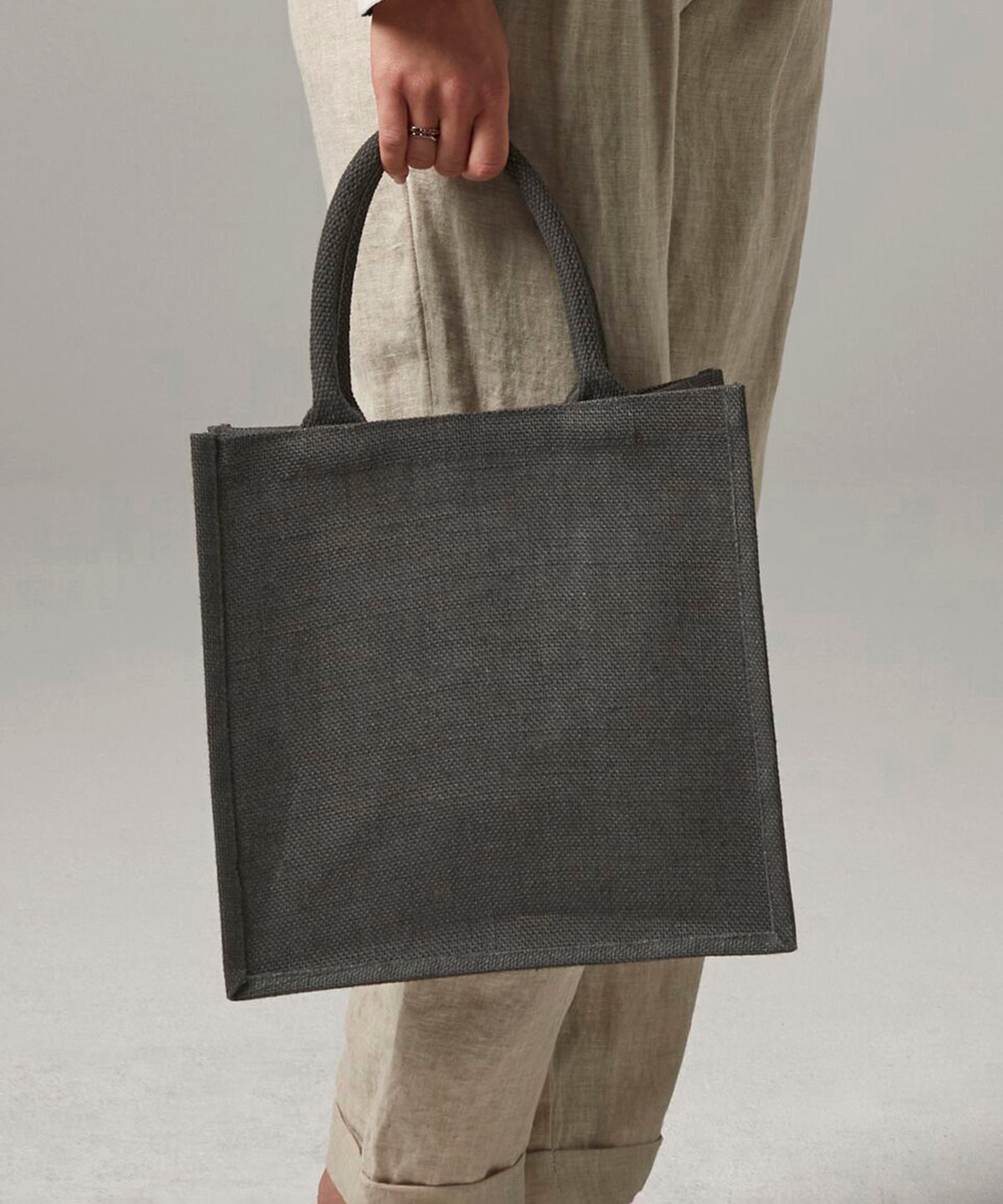 Jute midi tote | black/black