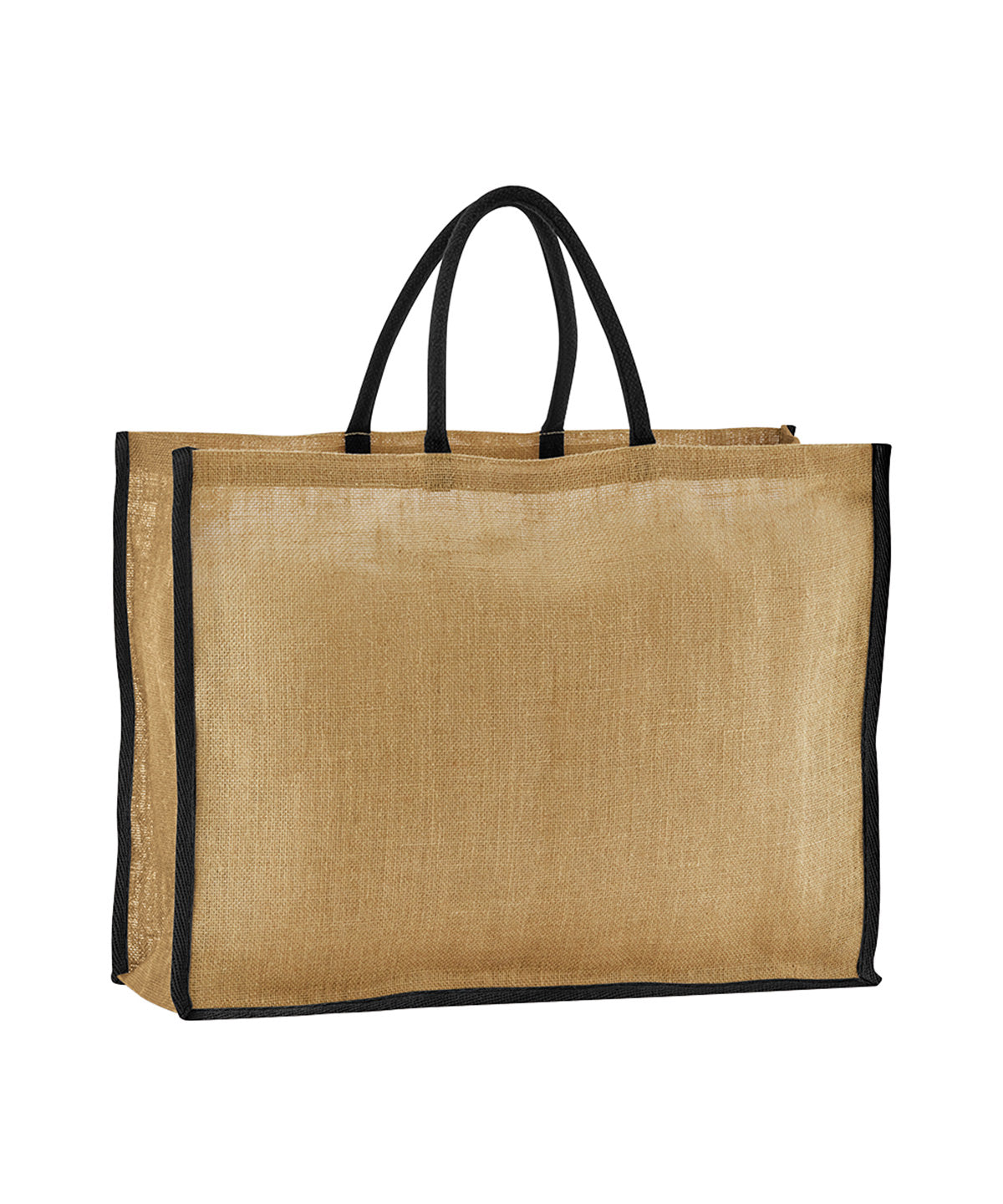 Natural starched jute market shopper | natural/black