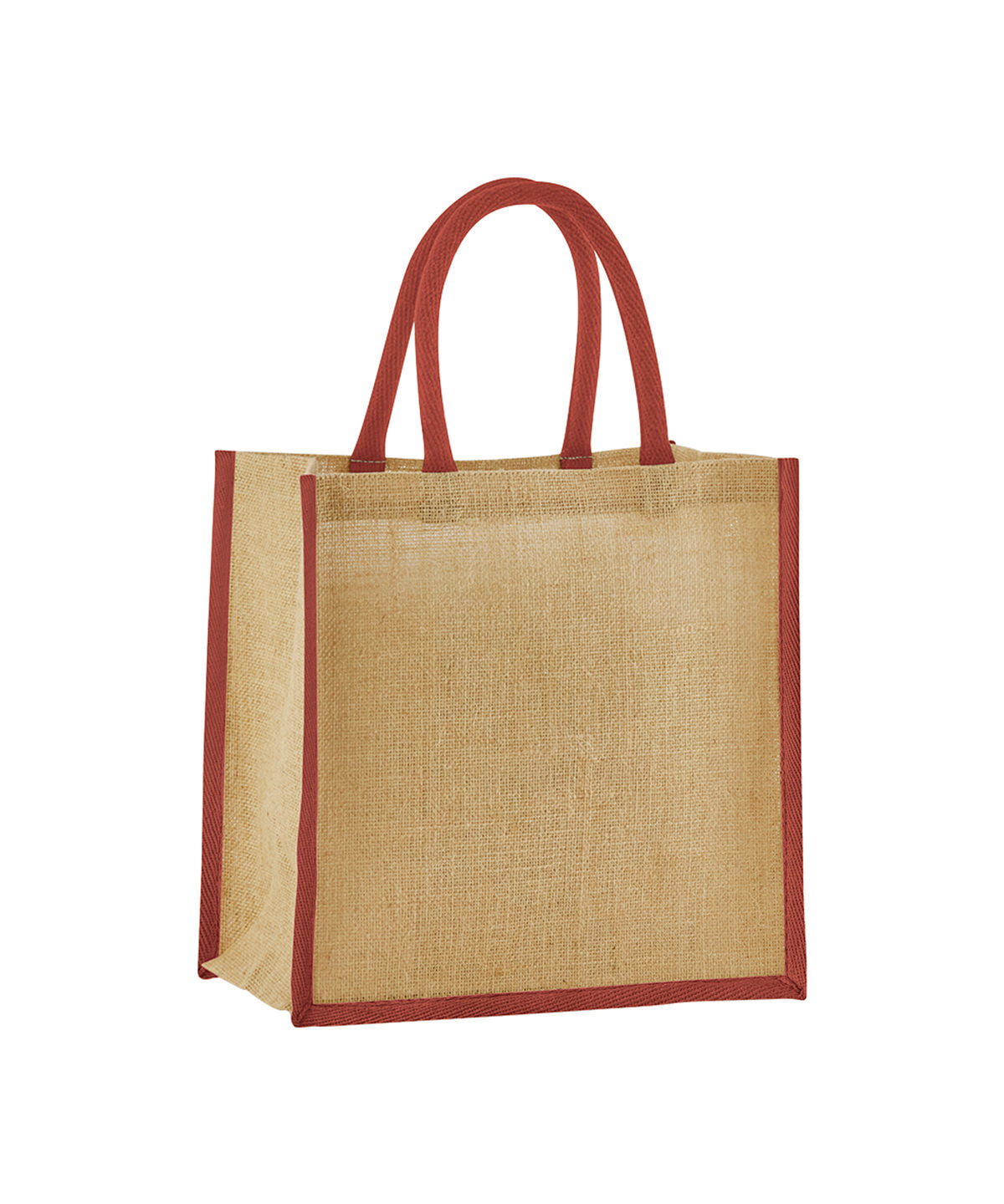 Natural starched jute mini gift bag | natural/orange rust