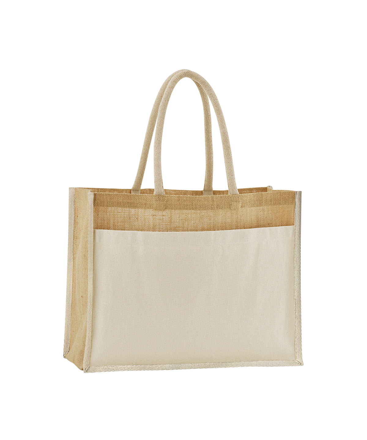 Cotton pocket natural starched jute shopper | natural