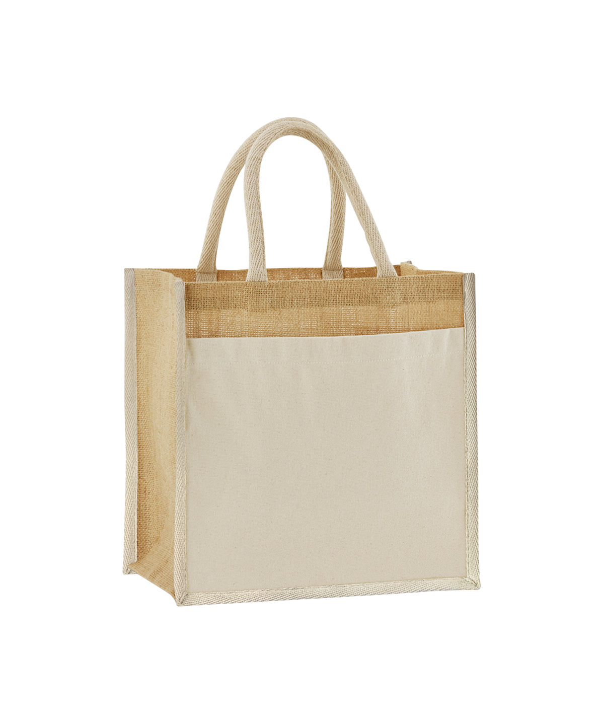 Cotton pocket natural starched jute midi tote | natural