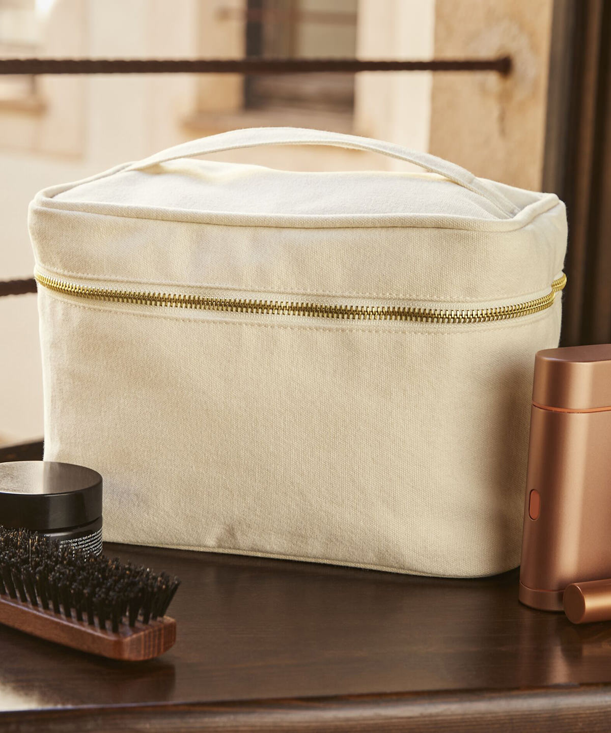 Canvas vanity case | natural