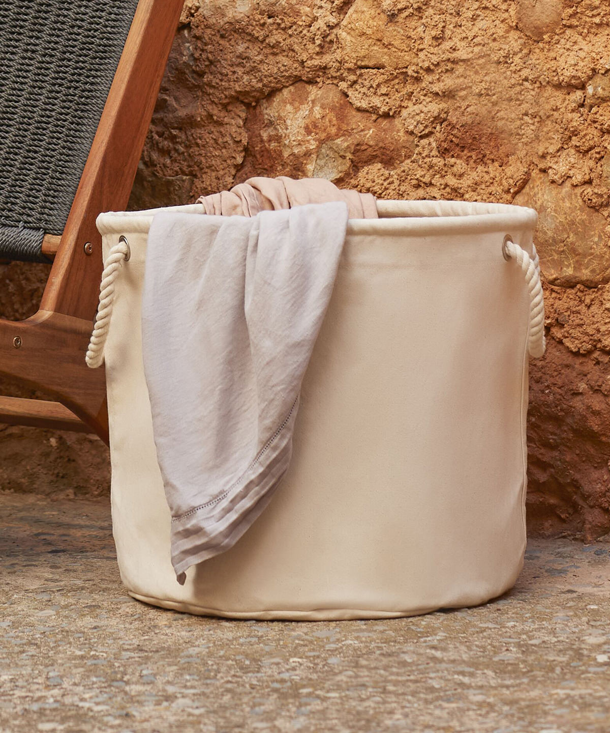 Heavy canvas storage trug | natural