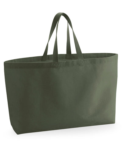 Oversized canvas tote bag | olive green