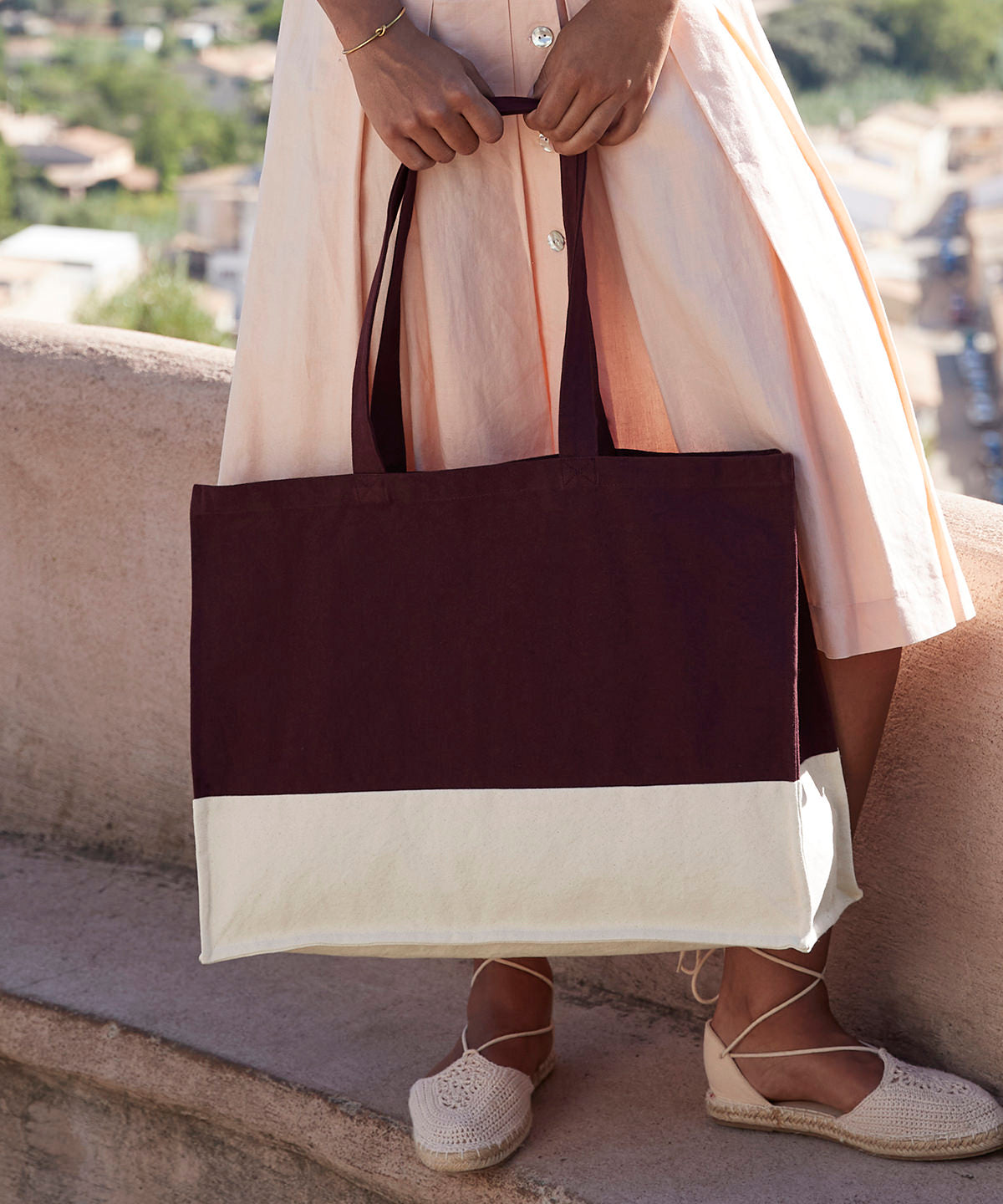 EarthAware® organic contrast shopper | dark marine/natural