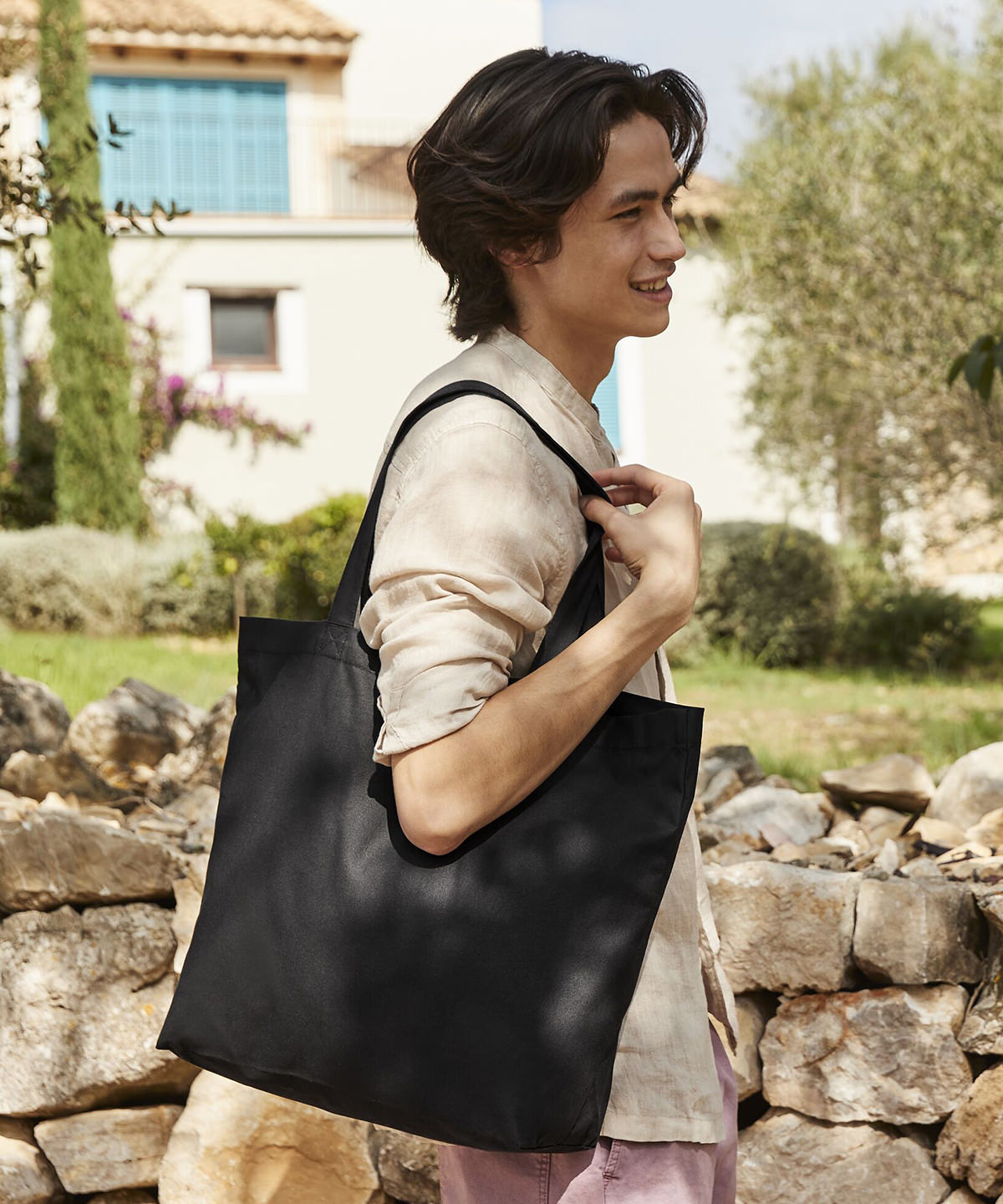 Recycled cotton maxi tote | black