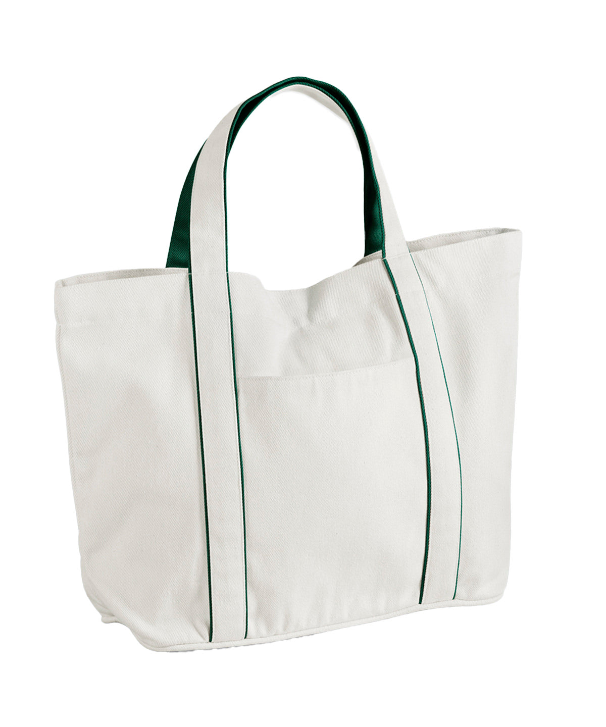 Courtside medium tote | soft white/bottle green